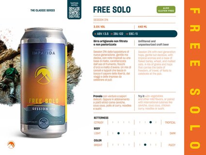 Free Solo – Moxie – Pacific COLD IPA ;  Unfiltered and unpasteurized craft beer (24L keg and can of 0,44L)