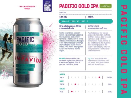 Free Solo – Moxie – Pacific COLD IPA ;  Unfiltered and unpasteurized craft beer (24L keg and can of 0,44L)