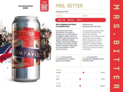 Signora Agnese – Mrs Bitter ; Unfiltered and unpasteurized craft beer (24L keg and can of 0,44L)