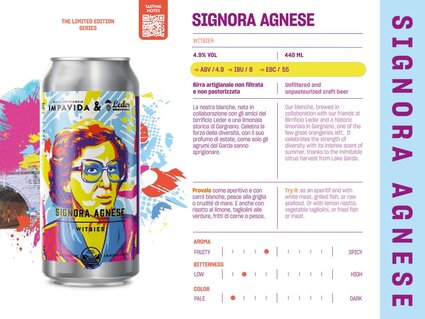 Signora Agnese – Mrs Bitter ; Unfiltered and unpasteurized craft beer (24L keg and can of 0,44L)